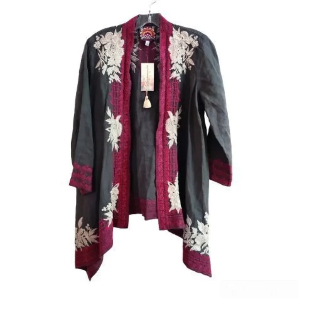 NWT - Johnny Was Women's Camille Embroidered Draped Cardigan - Picture 1 of 6